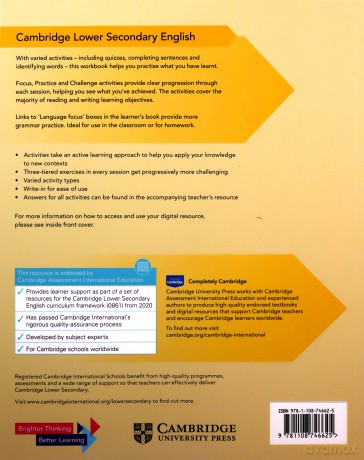Cambridge Lower Secondary English Workbook 7 with Digital Access (1 Year) - Graham Elsdon [KSIĄŻKA]