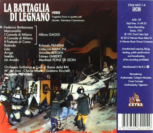 Mancini/Berdini/Previtali/Orch: Verd:La Battaglia Di Legnano [2CD]