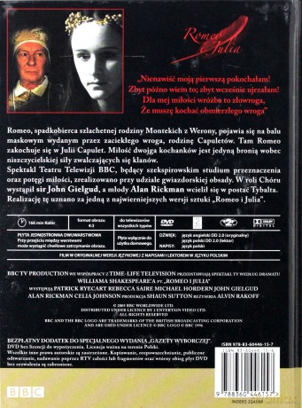 Spektakl Teatru TV: Romeo i Julia (BBC) (booklet) [DVD]