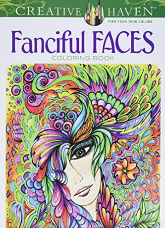 Creative Haven Fanciful Faces Coloring Book (Creative Haven Coloring Books) - Miryam Adatto [KSIĄŻKA]