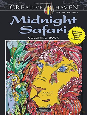 Creative Haven Midnight Safari Coloring Book: Wild Animal Designs on a Dramatic Black Background - Lindsey Boylan [KSIĄŻKA]