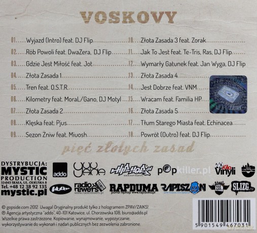 Voskovy: Pięć Złotych Zasad (digipack) [CD]