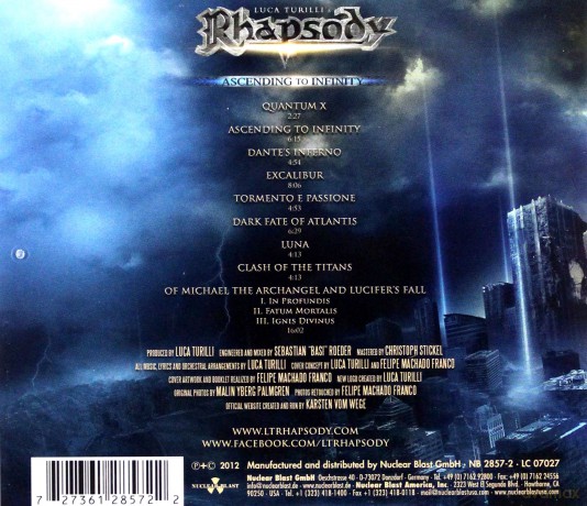 Luca Turillis Rhapsody: Ascending To Infinity [CD]