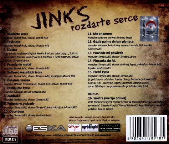 Jinks: Rozdarte serce [CD]
