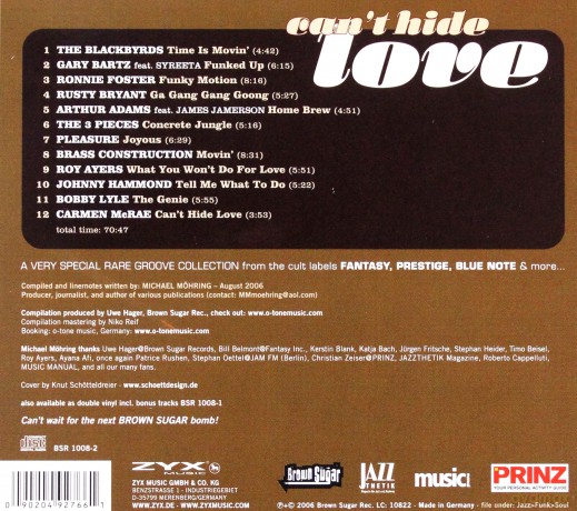 Brown Sugar: Can't Hide Love [CD]