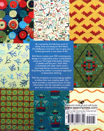 Embroidery on Knitting: Inspirational modern designs for stitching onto knitted garments - Britt-Marie Christoffersson [KSIĄŻKA]