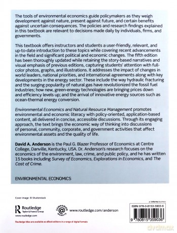 Environmental Economics and Natural Resource Management - David A. Anderson [KSIĄŻKA]