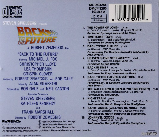 Back To The Future soundtrack (Powrót do przyszłości) [CD]