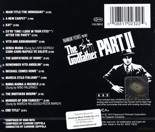 Godfather Part II soundtrack (Ojciec Chrzestny II) [CD] 