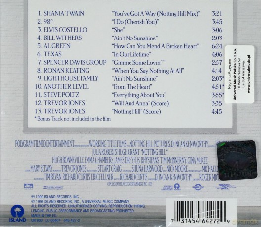 Notting Hill soundtrack [CD]