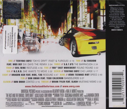 The Fast and the Furious: Tokyo Drift soundtrack (Szybcy i wściekli: Tokio Drift) [CD]