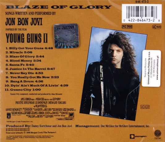Blaze Of Glory: Young Guns II soundtrack (Młode strzelby 2) [CD]