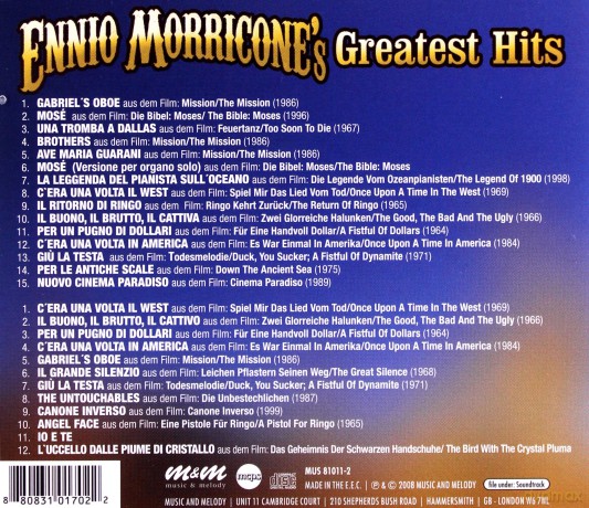 W.O. Ennio Morricone's Greates [2CD]