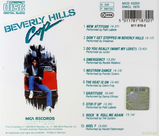 Beverly Hills Cop soundtrack (Gliniarz z Beverly Hills) [CD]