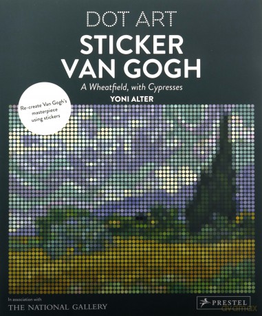 Sticker Van Gogh; A Wheatfield, With Cypresses (Dot Art) - Yoni Alter [KSIĄŻKA]