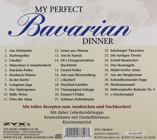 My Perfect Dinner: Bavarian [CD]