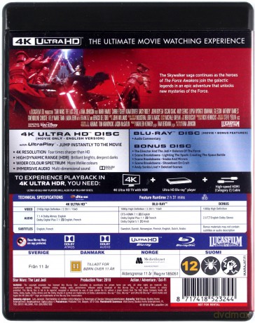 Star Wars: Episode VIII - The Last Jedi (Gwiezdne wojny: Ostatni Jedi) [Blu-Ray 4K]+[2xBlu-Ray]