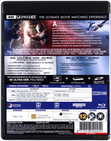 Captain America: Civil War (Kapitan Ameryka: Wojna bohaterów) [Blu-Ray 4K]+[Blu-Ray]