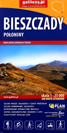 Bieszczady - Połoniny - mapa 1:25 000