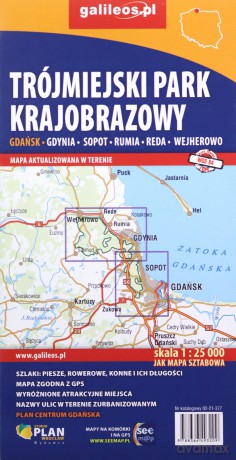 Trójmiejski Park Krajobrazowy - mapa - 1:25 000