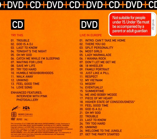 Pink: Try This / Live In Europe (P!nk) [DVD]+[CD]
