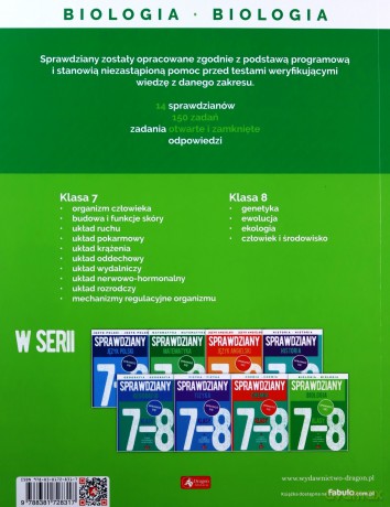 Sprawdziany dla klasy 7-8. Biologia - Jolanta Szewczyk [KSIĄŻKA]