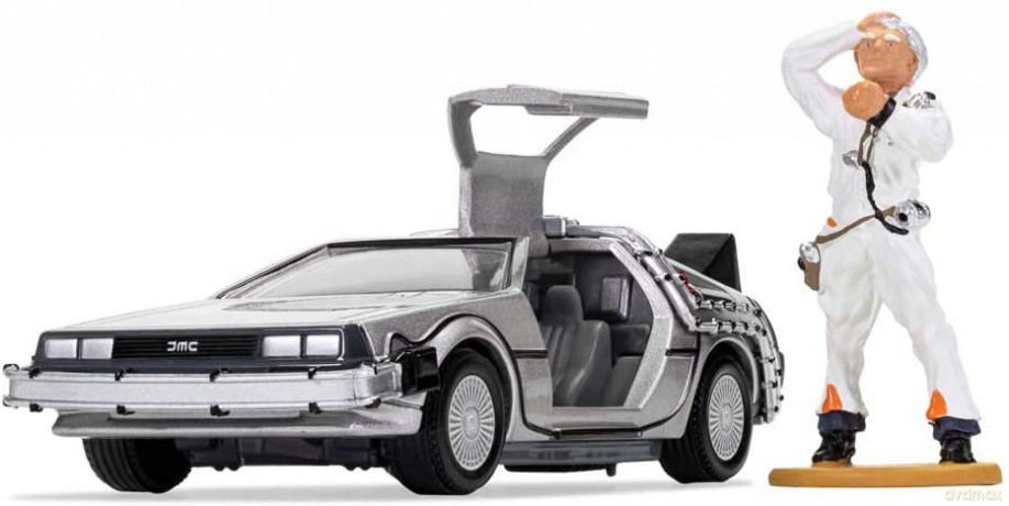 Back to the Future DeLorean and Doc Brown Model Figurka