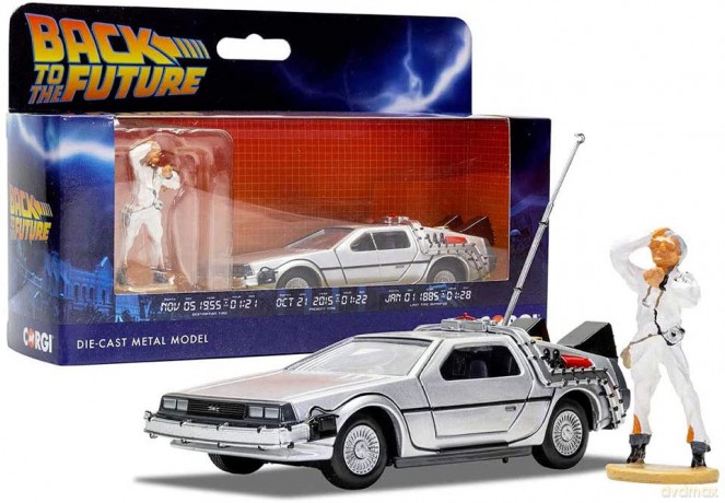 Back to the Future DeLorean and Doc Brown Model Figurka