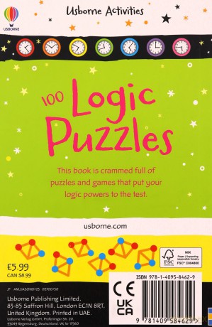 100 Logic Puzzles (Usborne Puzzle Book) (Activity and Puzzle Books) [KSIĄŻKA]