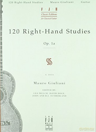 120 Right-hand Studies: Op. 1A for Solo Classical Guitar - Mauro Giuliani [KSIĄŻKA]
