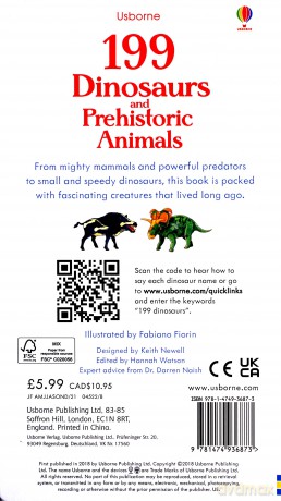 199 Dinosaurs and Prehistoric Animals (199 Pictures) - Hannah Watson [KSIĄŻKA]