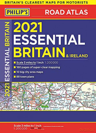 2021 Philip's Essential Road Atlas Britain and Ireland: (A4 Paperback) (Philip's Road Atlases) - Philip's Maps [KSIĄŻKA]