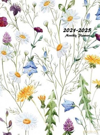 2021-2025 Monthly Planner Hardcover: Large Five Year Planner with Floral Cover - Edward Planners [KSIĄŻKA]