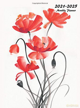 2021-2025 Monthly Planner Hardcover: Large Five Year Planner with Floral Cover (Volume 2) - Edward Planners [KSIĄŻKA]