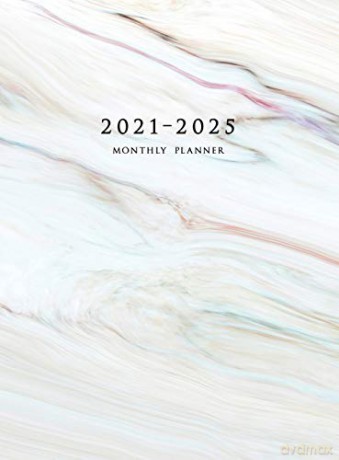 2021-2025 Monthly Planner Hardcover: Large Five Year Planner with Marble Cover - Edward Planners [KSIĄŻKA]