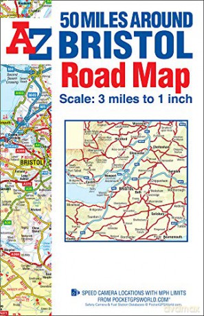 50 Miles Around Bristol Road Map [KSIĄŻKA]