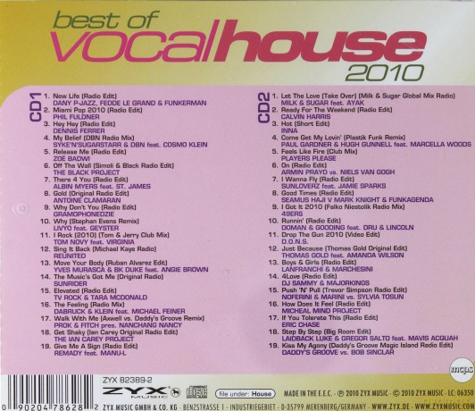 Best Of Vocal House 2010 [2CD]