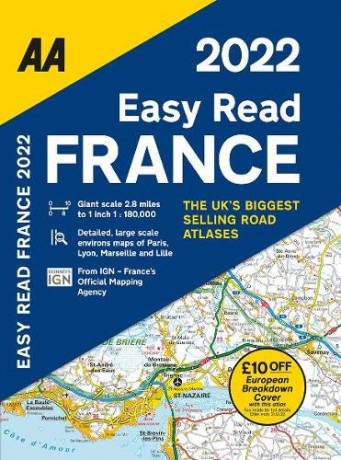 AA Easy Read Atlas France 2022 Flexi Bound (AA Road Atlas France) (Easy Read France 2022) [KSIĄŻKA]