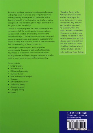 All the Math You Missed: (But Need to Know for Graduate School) - Thomas A. Garrity [KSIĄŻKA]
