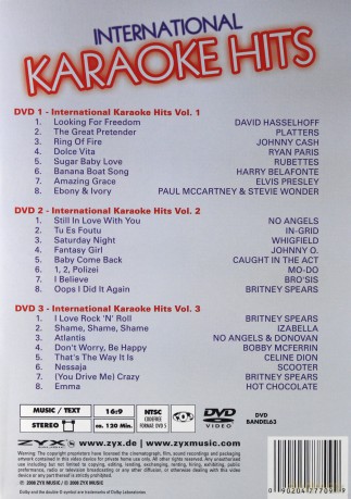 International Karaoke Hits [3DVD]