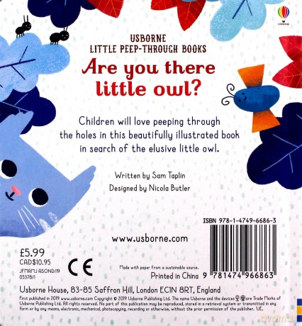 Are You There Little Owl (Little Peep-Through Books): 1 - Sam Taplin [KSIĄŻKA]