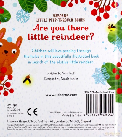 Are You There Little Reindeer (Little Peep-Through Books): 1 - Sam Taplin [KSIĄŻKA]