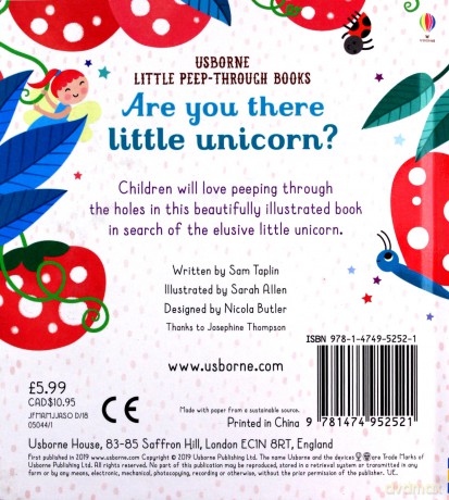Are you there little unicorn (Little Peep-Through Books): 1 - Sam Taplin [KSIĄŻKA]
