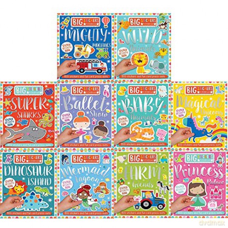Assortment Big Stickers for Little Hands (10 Activity Books) - Make Believe Ideas [KSIĄŻKA]