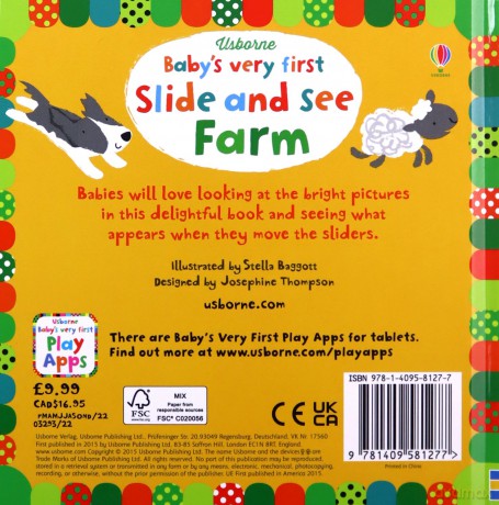 Baby's Very First Slide and See Farm (Baby's Very First Books) - Fiona Watt [KSIĄŻKA]