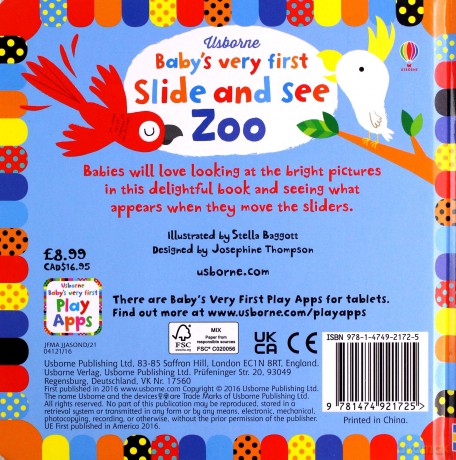 Baby's Very First Slide and See Zoo (Baby's Very First Books): 1 - Fiona Watt [KSIĄŻKA]