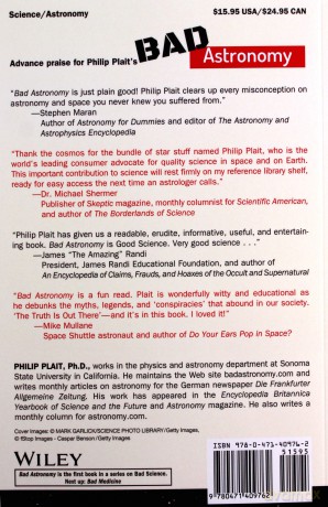 Bad Astronomy: Misconceptions and Misuses Revealed, from Astrology to the Moon Landing "Hoax" (Bad Science) - Philip C. Plait [KSIĄŻKA]