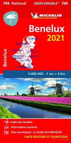 Benelux 2021 - High Resistance National Map 795: Maps (Michelin National Maps) [KSIĄŻKA]