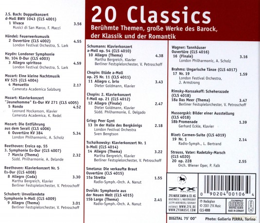 20 Aufnahmen grosser klassisch [CD]