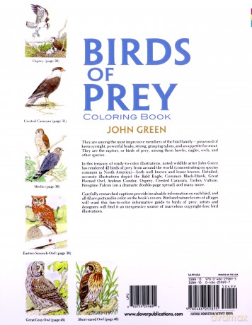 Birds of Prey Coloring Book (Dover Nature Coloring Book) - John Green [KSIĄŻKA]